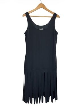 Joseph Ribkoff Black Fringe Dress - Union Made in Canada